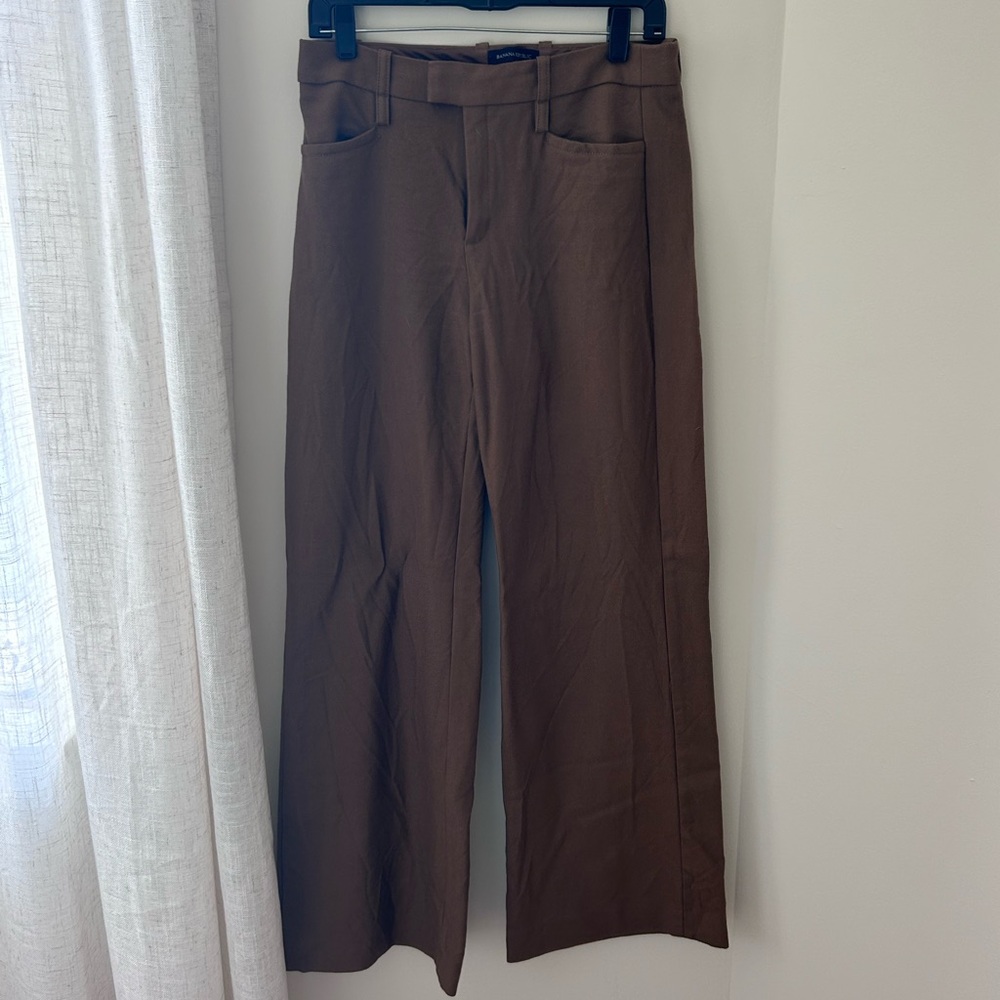 Banana Republic Wide Leg Trousers in Brown